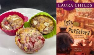 Cherry Pie Muffins from a cozy mystery with recipes