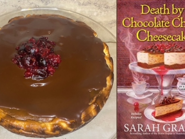 Chocolate Cherry Cheesecake from a cozy mystery