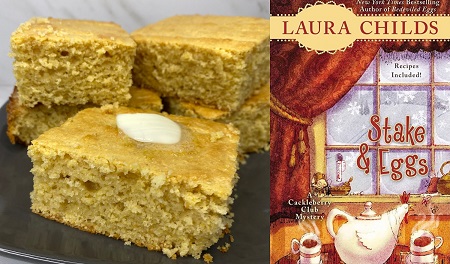 Lemon Cornbread from a cozy mystery novel with recipes