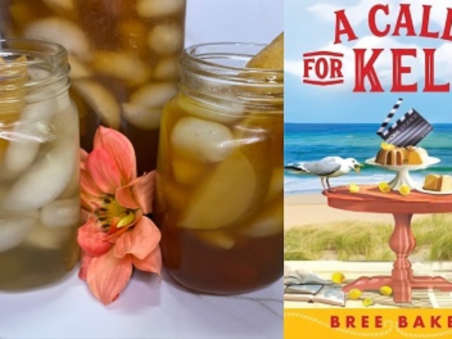 Pear Ginger Iced Tea from a novel with recipes