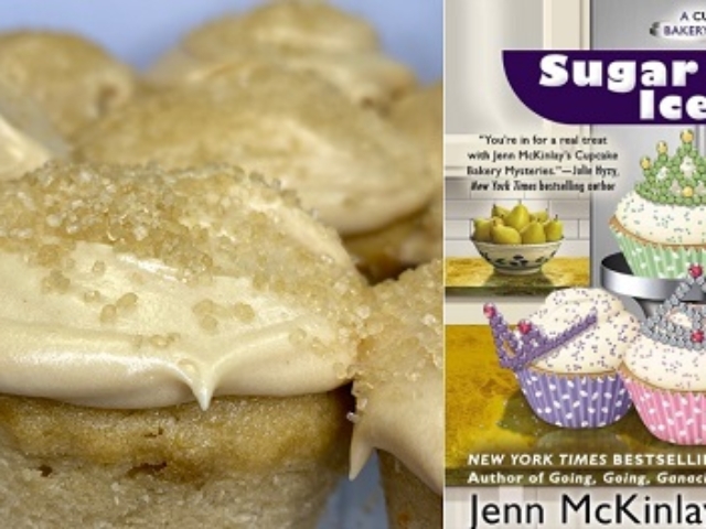 Salted Caramel Cupcakes from a cozy mystery, Sugar and Iced, by Jenn McKinlay