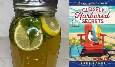 Easy Peasy Lemon Basil Green Tea from a cozy mystery novel