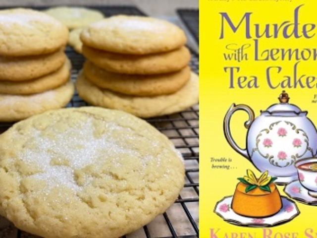 Murder with Lemon Tea Cakes cozy mystery novel with recipes