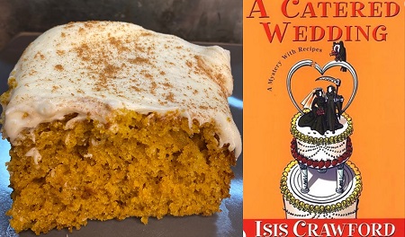 Fantastic Frosted Pumpkin Bars from a cozy mystery novel