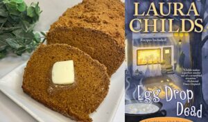 Healthy Molasses Bread Recipe and book review of Egg Drop Dead by Laura Child's