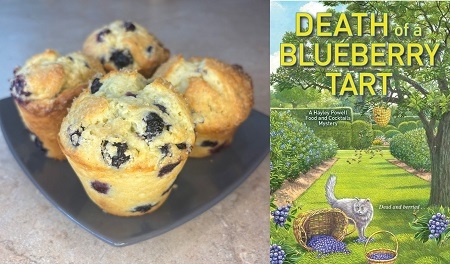 Blueberry Cream Cheese Bread from a cozy mystery Death of a Blueberry Tart by Lee Hollis.