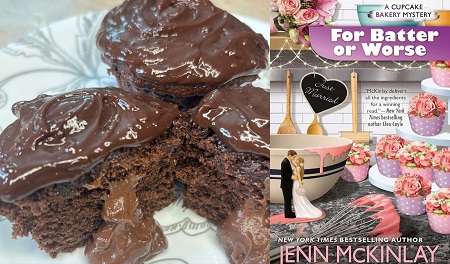Chocolate Lava Cake Cupcakes from a cozy mystery: For Batter or Worse by Jenn McKinlay