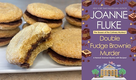 Maple Fudge Sandwich Cookies from a cozy mystery: Double Fudge Brownie Murder by Joanne Fluke