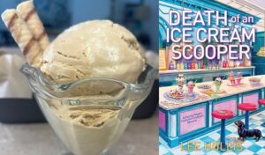 Recipe for Easy Homemade Coffee Ice Cream and book review of Death of an Ice Cream Scooper by Lee Hollis.