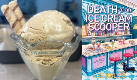 Easy Homemade Coffee Ice Cream from a cozy mystery: Death of an Ice Cream Scooper by Lee Hollis
