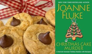 Cashew Butter Blossom Cookies from a cozy mystery novel: Christmas Cake Murder by Joanne Fluke