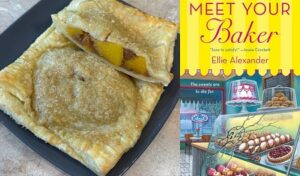Spicy Peach Puff Pastry from cozy mystery novel Meet Your Baker by Ellie Alexander