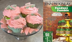 Watermelon Cupcakes from a cozy mystery Fondant Fumble by Jenn McKinlay