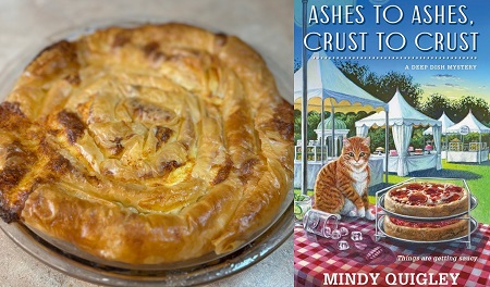 Banitsa Bulgarian Cheese Pie from a cozy mystery Ashes to Ashes, Crust to Crust by Mindy Quigley
