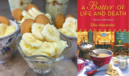 Banana Cream Pudding from a cozy mystery A Batter of Life and Death by Ellie Alexander