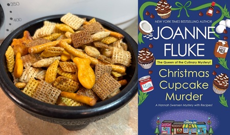 Cocktail Munchie Mix from a cozy mystery Christmas Cupcake Murder by Joanne Fluke