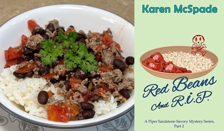 Ruthie’s Ragin’ Cajun from a cozy mystery Red Beans and R.I.P. by Karen McSpade